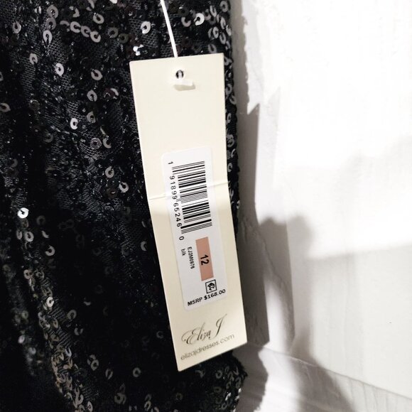 Eliza J Womens Sequined Halter Jumpsuit Black Polyester Size 12‎ - Picture 12 of 14